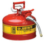 Justrite® 2 1/2 Gallon Red AccuFlow™ Galvanized Steel Safety Can