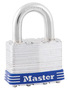 Master Lock® Blue Laminated Steel Non-Rekeyable Padlock With 5/16" X 15/16" X 3/4" Shackle And (2) Keys (Keyed Differently)