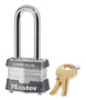 Master Lock® Silver 1 9/16" X 1 1/4" X 3/4" Laminated Steel Non-Rekeyable Rectangular Padlock With 9/32" X 2" Shackle And (2) Keys (Keyed Alike)