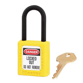 Master Lock® Yellow 1 1/2" X 1 3/4" Dielectric Zenex™ Thermoplastic Safety Padlock With 1/4" X 1 1/2" Shackle (Master Keyed)