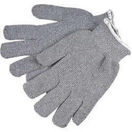 MCR Safety Large 9" Gray 14 Ounce Light Weight Cotton/Polyester/Terry Cloth Heat Resistant Gloves With 2 1/2" Continuous Knit Wrist And Straight Thumb