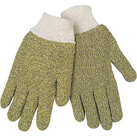MCR Safety Cut Pro Large 11" Yellow/Brown Regular Weight Kevlar®/Terry Cloth/Polyester/Cotton Heat Resistant Gloves With 3 1/2" Knit Wrist And Straight Thumb