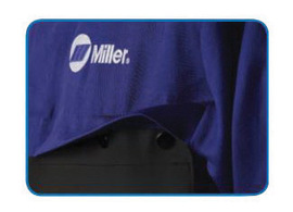 Miller® Black Flame Resistant Leather Bib Apron With Snap Button Closure And Kevlar® Thread