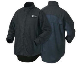 Miller® 2X Blue Cotton/WeldX™ Flame Resistant Coat With Velcro® Flap Zipper Closure