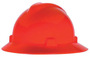 MSA Orange V-Gard® Polyethylene Full Brim Hard Hat With Ratchet/4 Point Ratchet Suspension