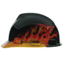 MSA Black V-Gard® Polyethylene Cap Style Hard Hat With Ratchet/4 Point Ratchet Suspension