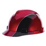 MSA Red And Black V-Gard® Polyethylene Cap Style Hard Hat With Ratchet/4 Point Ratchet Suspension