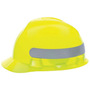 MSA Hi-Viz Yellow V-Gard® Polyethylene Cap Style Hard Hat With Ratchet/4 Point Ratchet Suspension