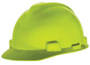 MSA Yellow V-Gard® Polyethylene Cap Style Hard Hat With Pinlock/4 Point Pinlock Suspension