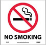 NMC™ 4" X 4" Red/White/Black .0045" Vinyl Sign "NO SMOKING"