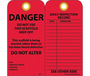 AccuformNMC™ 6" X 3" Black/Red Card Stock (25 Per Pack) "DANGER DO NOT USE THIS SCAFFOLD"