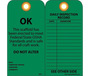 AccuformNMC™ 6" X 3" Black/Green Card Stock (25 Per Pack) "THIS SCAFFOLD HAS BEEN ERECTED TO MEET FEDERAL/STATE OSHA STANDARDS"