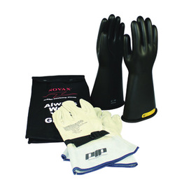 Protective Industrial Products Size 10 Black NOVAX® Rubber/Goatskin Class 2 Linesmens Gloves