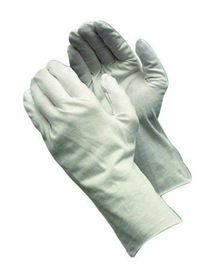 Protective Industrial Products One Size Fits Most White CleanTeam® Heavy Weight Cotton Inspection Gloves With Unhemmed Cuff