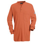 Bulwark® Large Regular Orange EXCEL FR® Interlock FR Cotton Flame Resistant Long Sleeve Henley With Button Front Closure