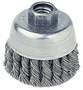 RADNOR™ 2 3/4" X M-10 X 1 1/4" Carbon Steel Knot Wire Cup Brush