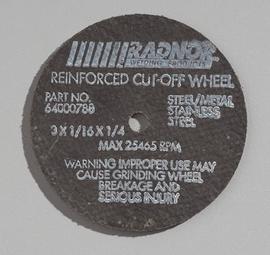 RADNOR™ 3" X .0625" X 1/4" Aluminum Oxide Type 1 Cut Off Wheel