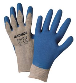 RADNOR™ Small 10 Gauge Latex Palm And Finger Coated Work Gloves With Cotton/Polyester Liner And Knit Wrist