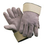 RADNOR™ Large Natural Split Leather Palm Gloves With Leather Back And Safety Cuff
