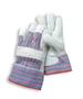 RADNOR™ Women's Blue Split Leather Palm Gloves With Canvas Back And Safety Cuff