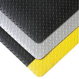 Superior Manufacturing 3' X 75' Black And Yellow Vinyl NoTrax® Cushion Trax® Anti Fatigue Floor Mat