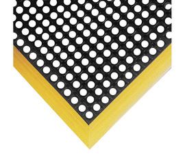 Superior Manufacturing 38" X 40" Black And Yellow Rubber NoTrax® Safety Stance® Anti Fatigue Floor Mat