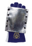 Tillman™ Tillman® Large 14" Blue/Gray/Silver Aluminized Carbon Kevlar®, Vermiculite Coated Fiberglass And Cowhide Heat Resistant Gloves With 14" Gauntlet Cuff And Aluminized Wool Lining And Double Reinforced Wing Thumb