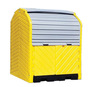 UltraTech 64 1/2" X 62" X 79" Ultra-Hard Top P4 Plus® Yellow Polyethylene Spill Pallet With Drain