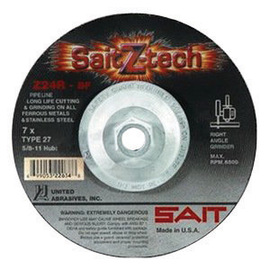 United Abrasives/SAIT 4 1/2" X 3/32" X 5/8" - 11" SaitZ-tech™ Zirconium Type 27 Cut Off Wheel