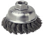Weiler® 3 1/2" X 3/8" - 24 Steel Knot Wire Cup Brush