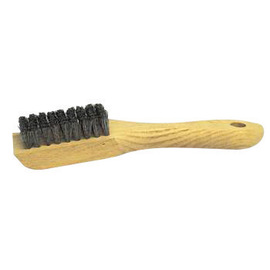 Weiler® 1 1/2" Crimped Aluminum Scratch Brush With Wood Handle Handle