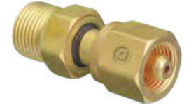 Western CGA-280 X CGA-540 Brass Cylinder To Regulator Adapter