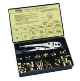 Western Hose Repair Kit With "A" X "B" 9/16" - 18 C-5 Crimp Tool (For 3/16", 1/4" ID Hose)