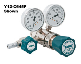 Airgas® Model C645A Stainless Steel High Purity Two Stage Pressure Regulator With 1/4" FNPT Connection And Threaded Seat