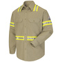 Bulwark® Small Regular Khaki EXCEL FR® ComforTouch® Flame Resistant Uniform Shirt With Button Front Closure