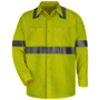 Bulwark® Women's Large Yellow and Green Modacrylic/Lyocell/Aramid Flame Resistant Shirt