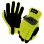 RADNOR™ Large Hi-Viz Yellow And Black TrekDry® And Synthetic Leather Full Finger Mechanics Gloves With Elastic Shirred Cuff (While Supplies Last)