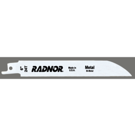 RADNOR™ 3/4" X .035" X 6" Bi-Metal Reciprocating Saw Blade 24 Teeth Per Inch