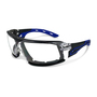 RADNOR™ Summit Black And Blue Safety Glasses With Clear Anti-Scratch Lens