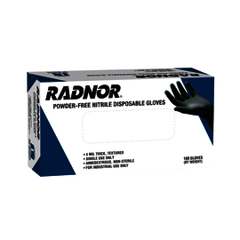 RADNOR™ Large Black  4 mil Non-Sterile Nitrile Disposable Exam Gloves (100 gloves per dispenser)