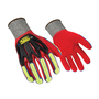 Ansell Size 12 Grey, Red, Black And Hi-Viz Green Ringers®/R-Flex®/R-068 Nitrile Dipped High Performance Polyethylene Full Finger Impact Resistant Gloves With Knit Wrist (Touchscreen Compatible)