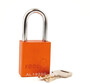 Reece Safety Orange Anodized Aluminum Padlock (Keyed Differently)