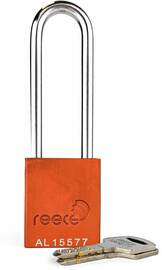 Reece Safety Orange Anodized Aluminum Padlock (Keyed Alike Sets)