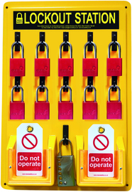 Reece Safety Yellow Thermoformed Polystyrene Station (Padlocks Sold Seperately)