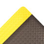 Superior Manufacturing 3' X 75' Black With Yellow Edge Vinyl NoTrax® Saddle Trax® Anti-Fatigue Floor Mat