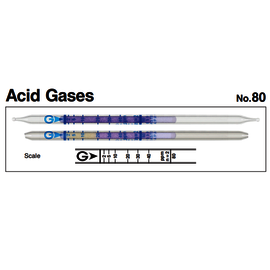 Gastec™ Glass Acid Gases Detector Tube, Pale Bluish Purple To Pale Yellow Color Change
