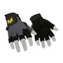 Valeo® Large Black And Gray VALEO-V430 Leather Half Finger Anti-Vibration Gloves With Adjustable Cuff