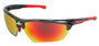 Crews Dominator™ 3 Black And Red Safety Glasses With Red/Yellow Mirror/Anti-Scratch/Hard Coat Lens
