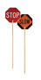 Cortina Safety Products 24" X 24" X 72" Red and White Aluminum | Wood Traffic Paddle "Stop/Slow"