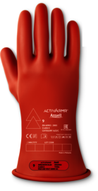 Ansell Size 7 Red ActivArmr® Latex Rubber Class 0 Linesmen Gloves